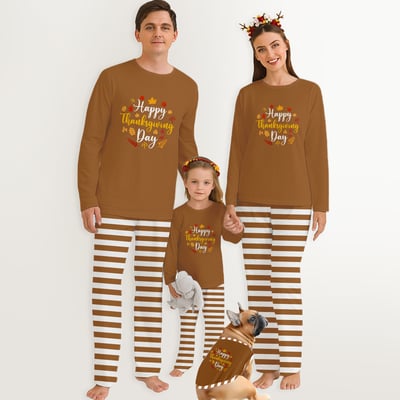 Happy Thanksgiving Day Family Matching Pajamas