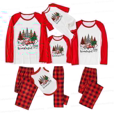 Farmhouse Christmas Red Truck Matching Pajamas
