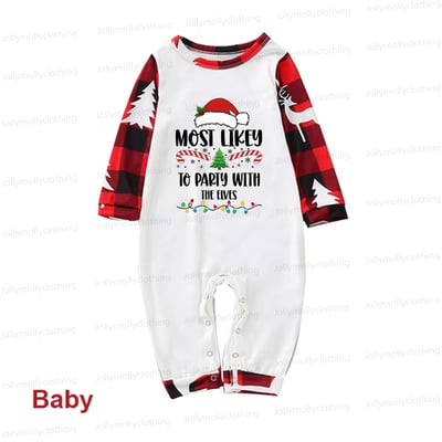 Funny Christmas Quote Red Reindeer Plaid Matching Family Pajamas