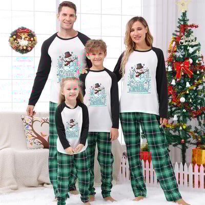 Let It Snow Snowman Matching Holiday Pajamas for Family with Baby & Pet Sizes