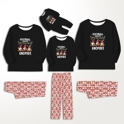 Football With My Gnomies Christmas Family Matching Pajamas