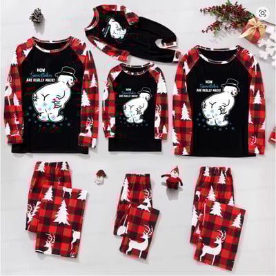 Funny Snowman How Snowflakes Are Made Matching Family Christmas PJs Red Plaid