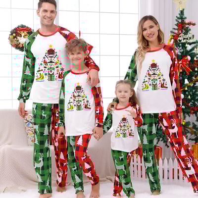 Hockey Christmas Tree Reindeer Family Matching Pajamas