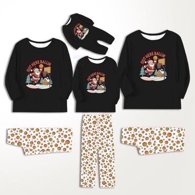 Out Here Ballin Santa Basketball Family Matching Christmas Pajamas Set