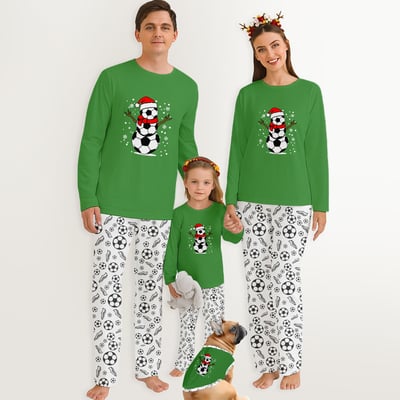 Festive Soccer Matching Family Christmas Pajamas