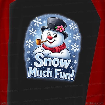 Snow Much Fun Snowman Red Plaid Family Christmas PJs