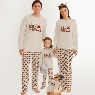 Hockey Christmas Family Matching Pajamas Tis The Season