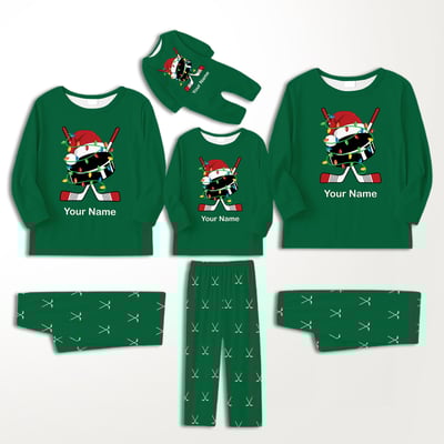 Personalized Hockey Family Christmas Pajamas Set for the Whole Family 