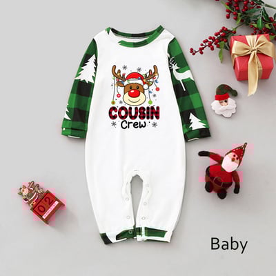 Cousin Crew Green Christmas Family Matching Pajamas Holiday Set