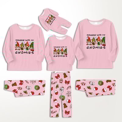 Pink Gnomies Family Matching Christmas Pajamas