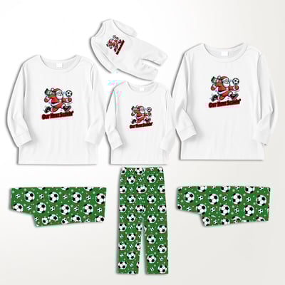 Christmas Pajamas for Family Matching Out Here Scorin Santa Soccer Green Set