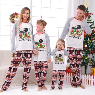 Gray Night Sky Gnomes Matching Family Christmas Pajamas