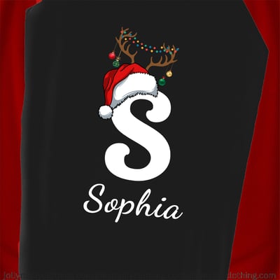 Personalized Letter Christmas Red Buffalo Plaid Family Matching Pajamas