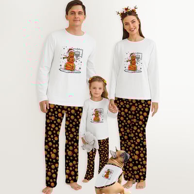 Basketball Snowman Family Matching Christmas Pajamas Set