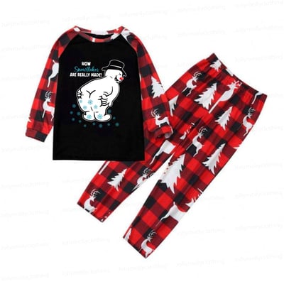 Funny Snowman How Snowflakes Are Made Matching Family Christmas PJs Red Plaid