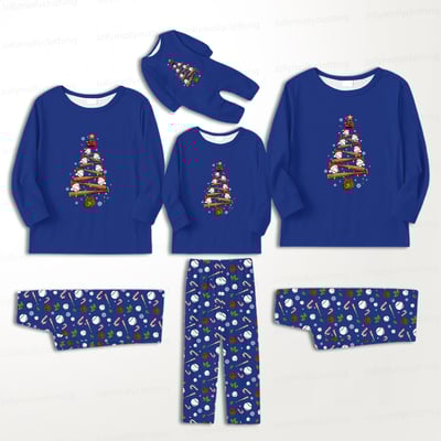 Baseball Christmas Tree Family Matching Pajama Set