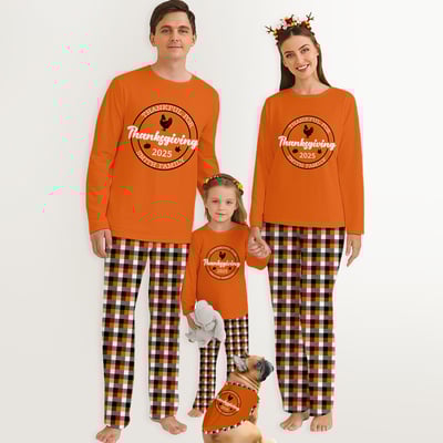 Thankful For Thanksgiving 2025 Family Matching Pajamas