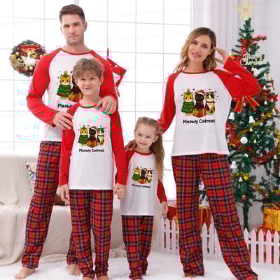 Meowy Catmas Christmas Cat Squad Matching Family Pajama Set