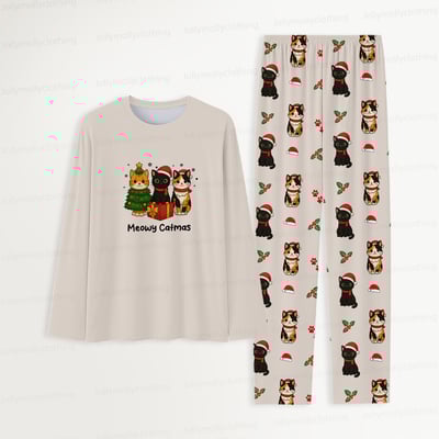 Christmas Cat Squad Matching Holiday Pajamas for Family and Pets