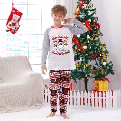 Chillin With My Snowmies Christmas Family Matching Pajamas Gray Set