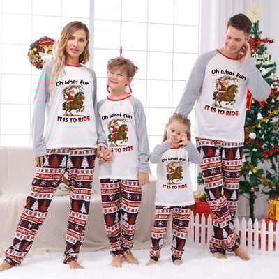 Family and Pet Matching Christmas Pajamas Oh What Fun It Is To Ride Holiday Set