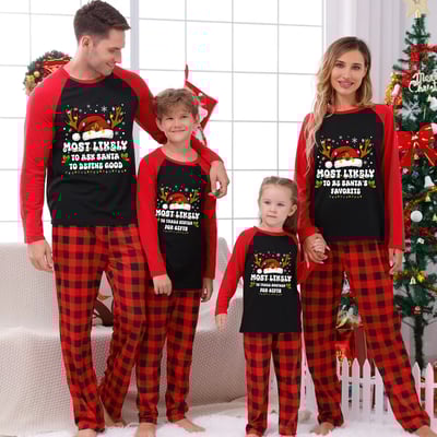 Funny Christmas Quotes Most Likely To Family Matching Pajamas