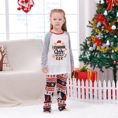 Cousin Crew 2025 Family Matching Christmas Pajamas for Adults Kids and Baby