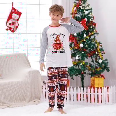 Chillin With Gnomies Christmas PJs Gray