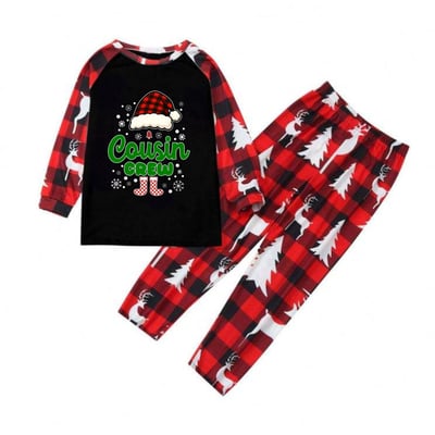 Cousin Crew Red Reindeer Family Christmas Pajamas Matching Holiday Set
