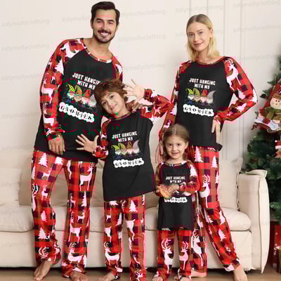 Just Hanging With My Gnomies Christmas Family Matching Pajamas