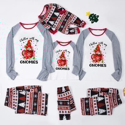 Chillin With Gnomies Christmas PJs Gray