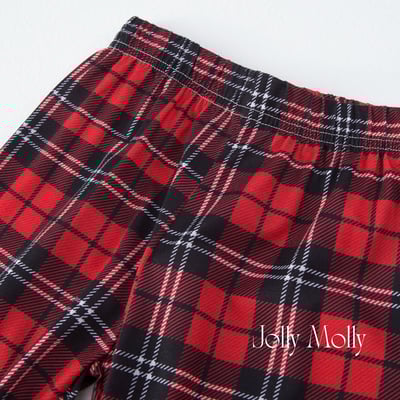 Christmas Red Tartan Plaid Sleep Pants with Pockets Elastic Waist