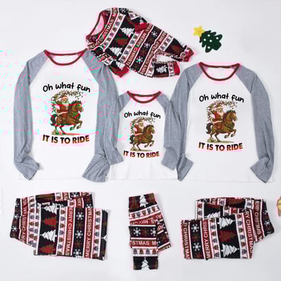 Family and Pet Matching Christmas Pajamas Oh What Fun It Is To Ride Holiday Set