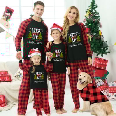 Let's Get Lit Christmas 2025 Family Matching Pajamas