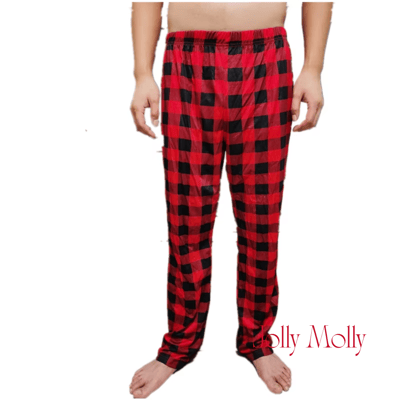 Christmas Red Plaid Pajama Pants With Pockets
