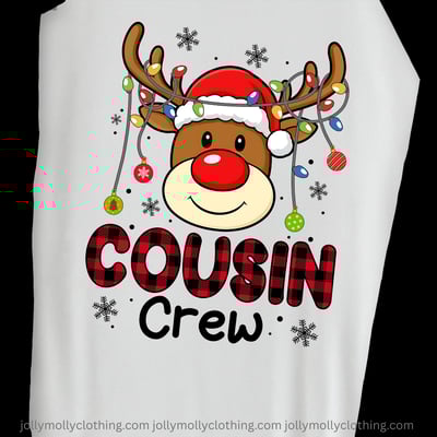 Cousin Crew Christmas Family Matching Pajamas Red Plaid Reindeer