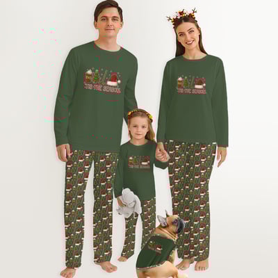 Hockey Christmas Family Matching Pajamas Tis The Season Green Set