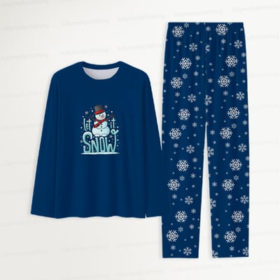 Let It Snow Matching Family Christmas Pajamas Set For Family and Pet