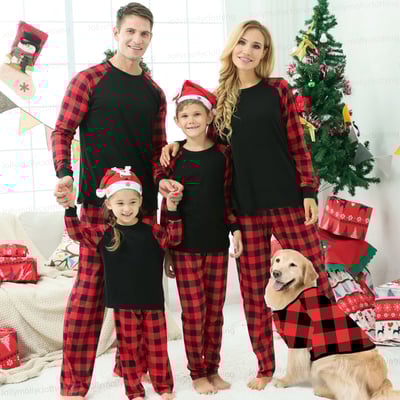 Personalized AI Generated Matching Family Christmas Pajamas Red Plaid