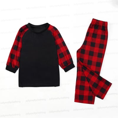 Personalized AI Generated Matching Family Christmas Pajamas Red Plaid