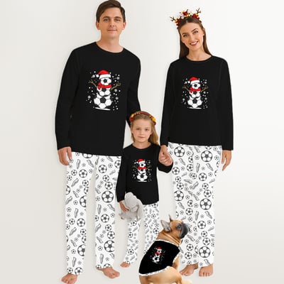 Festive Soccer Matching Family Christmas Pajamas