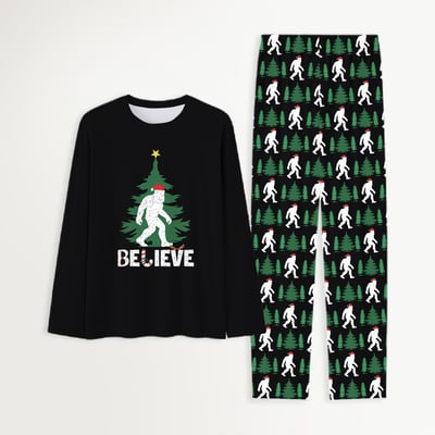 Bigfoot Believe Family Matching Christmas Pajamas