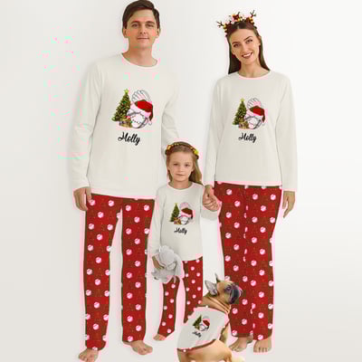 Personalized Baseball Family and Pet Matching Christmas Pajamas