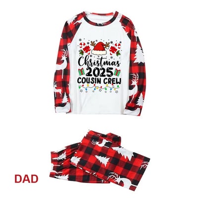 Family Matching Christmas Pajamas 2025 Red Plaid Reindeer Cousin Crew Set