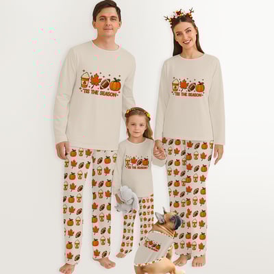 Tis The Season Football Thanksgiving Matching Family Pajamas
