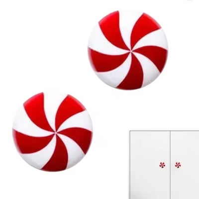 Festive Peppermint Candy Cabinet Knobs 10pcs 