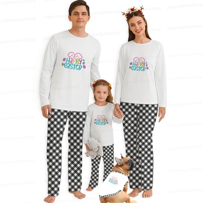 Happy Easter Matching Family and Dog Pajamas