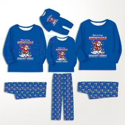 This Is My Christmas Hockey Shirt Family Pajamas Blue