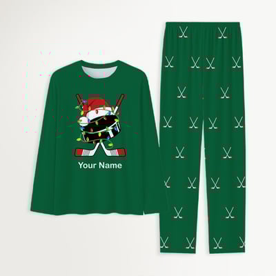 Personalized Hockey Family Christmas Pajamas Set for the Whole Family 