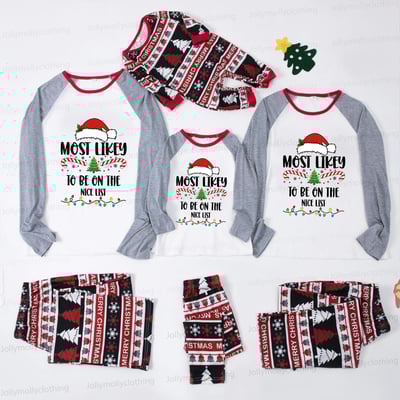 Most Likely to Custom Text Christmas Family Matching Pajamas